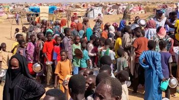 Foto taget i går, fredag, av den norska flyktingkommissionen visande flyktingar från el-Fasher flyktingläger, där de sökt skydd från striderna i Sudan. NRC/AP/TT