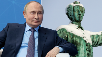 Putin hyllar tsar Peter den Stores krig mot Karl XII. Foto: Henrik Montgomery/Mikhail Metzel/AP/TT