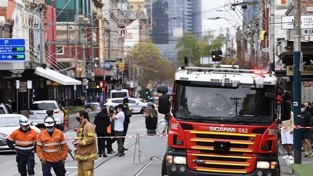 Skalvet orsakade skador på byggnader i Melbourne. Foto: James Ross/EPA/TT