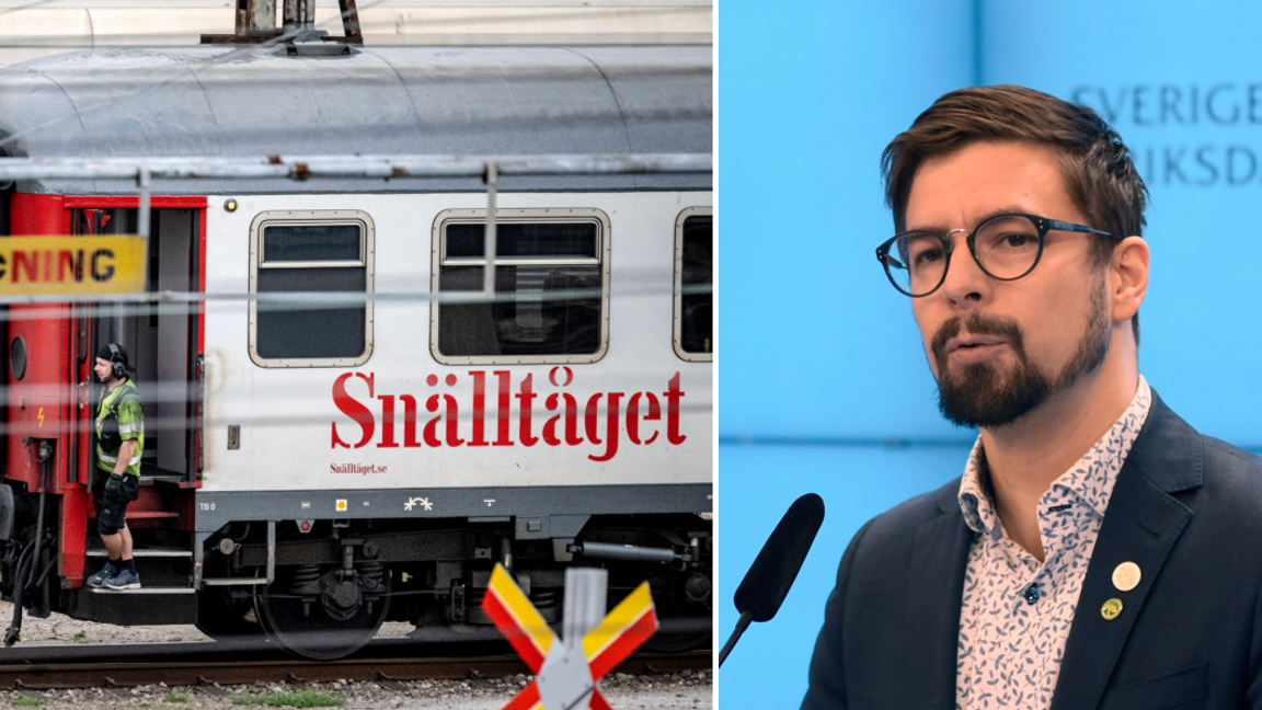 Miljöpartiets trafikpolitiska talesperson Linus Lakso vill kalla upp Snälltågets ledning till trafikutskottet efter onsdagens tåghaveri. Foto: Johan Nilsson/Henrik Gustafsson Nicander/TT