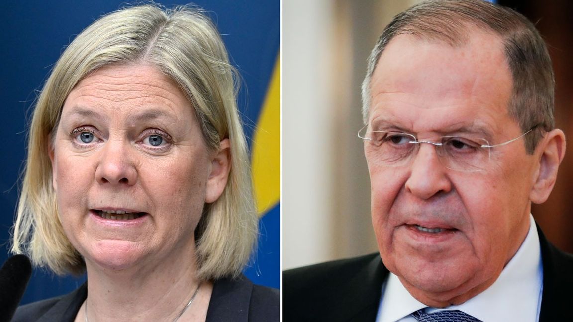 Statsminister Magdalena Andersson (S) är övertygad om att en ansökan till Nato skulle ”destabilisera” vår del av Europa. Sergej Lavrov, utrikesminister i Ryssland, har gjort uttalanden . Foto: Jessica Gow/TT