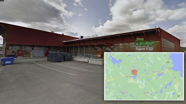 Misstänkt förmål utanför Coop i Falun. Foto: Google