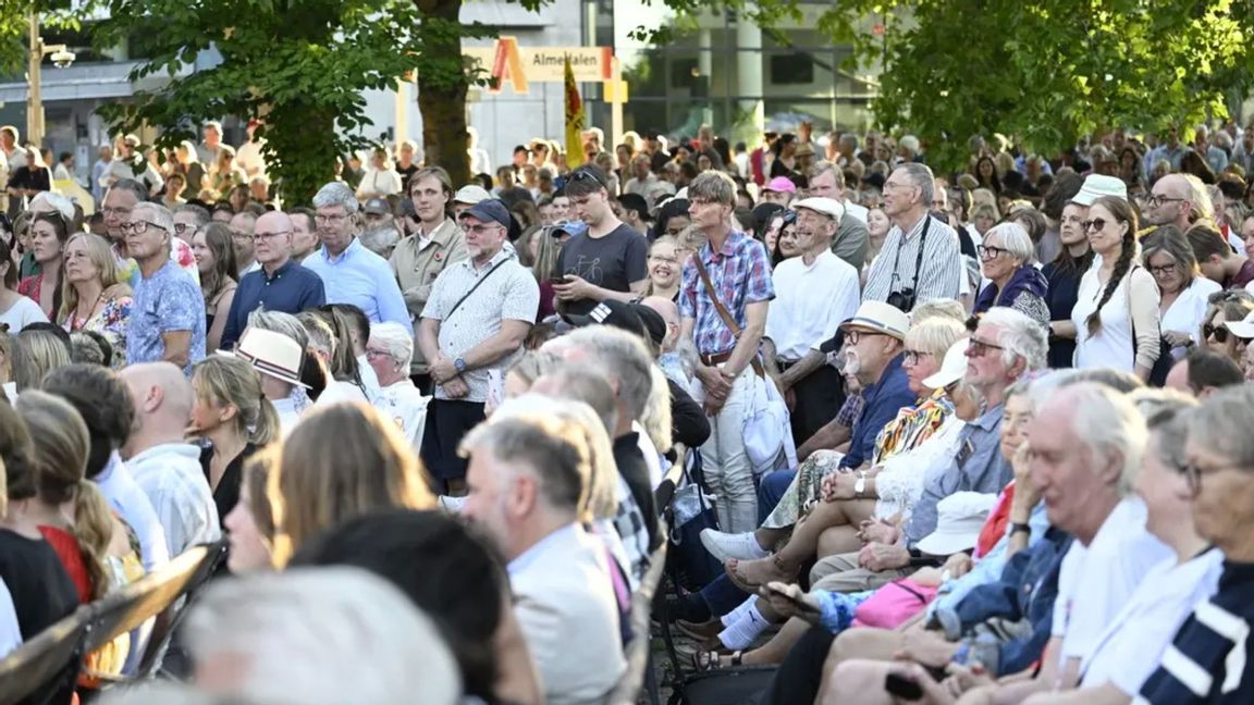 Publik i Almedalen under Magdalena Anderssons tal Foto: Christine Olsson/TT