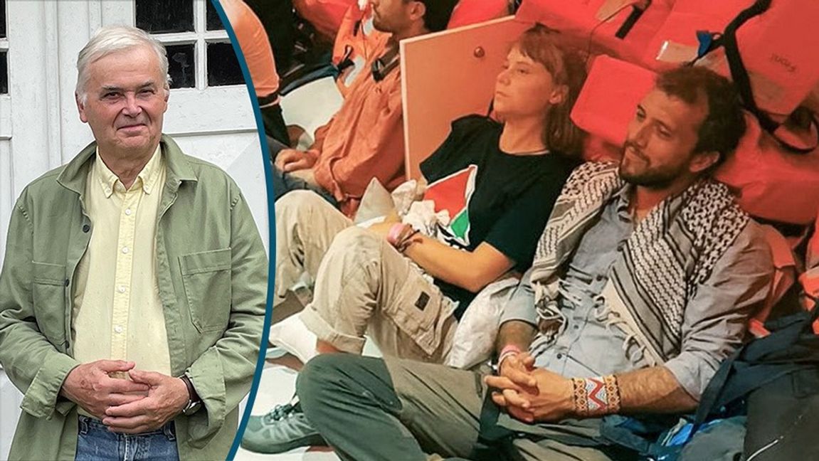 Till höger: Greta Thunberg ombord på ett skepp i Global Sumud Flotilla. Foto: Privat/Israels utrikesdepartement via AP/TT