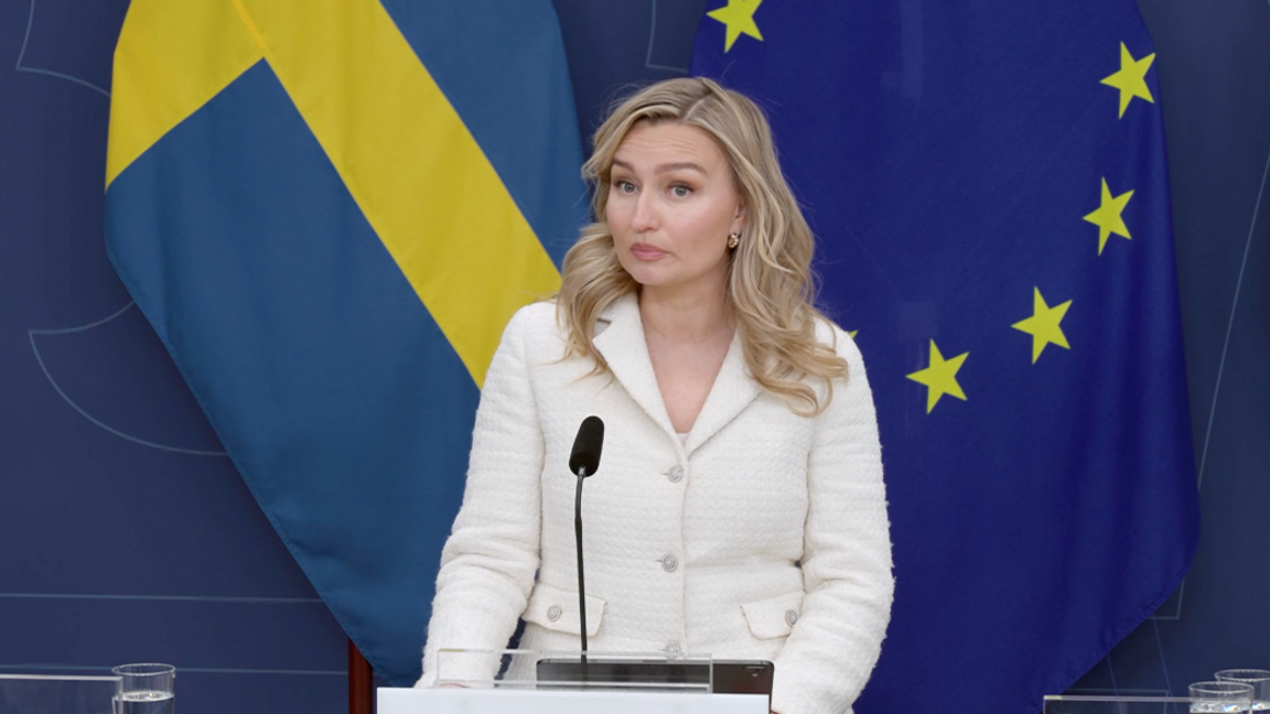 Energiminister Ebba Busch (KD) varnar för flygbränslebrist. Foto: Regeringskansliet