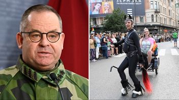 Sveriges nye överbefälhavare Michael Claesson fortsätter Försvarsmaktens satsning i Stockholm Pride. Arkivbild från tidigare Pridefestival. Foto: Jessica Gow/Maja Suslin/TT