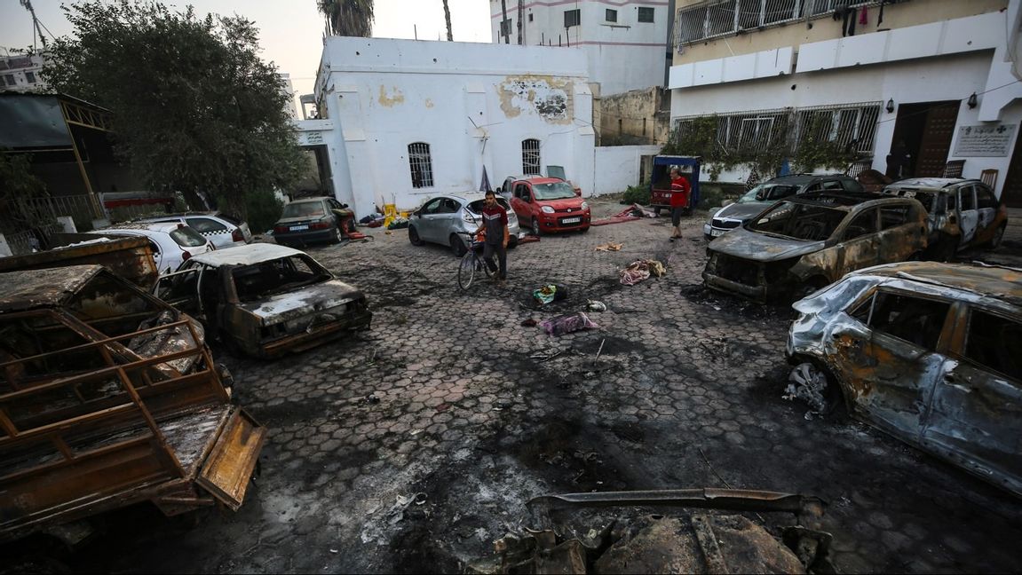 Al Ahli-sjukhuset, där Israel mördade 500 civila. Eller var det verkligen så...? FOTO: Abed Khaled