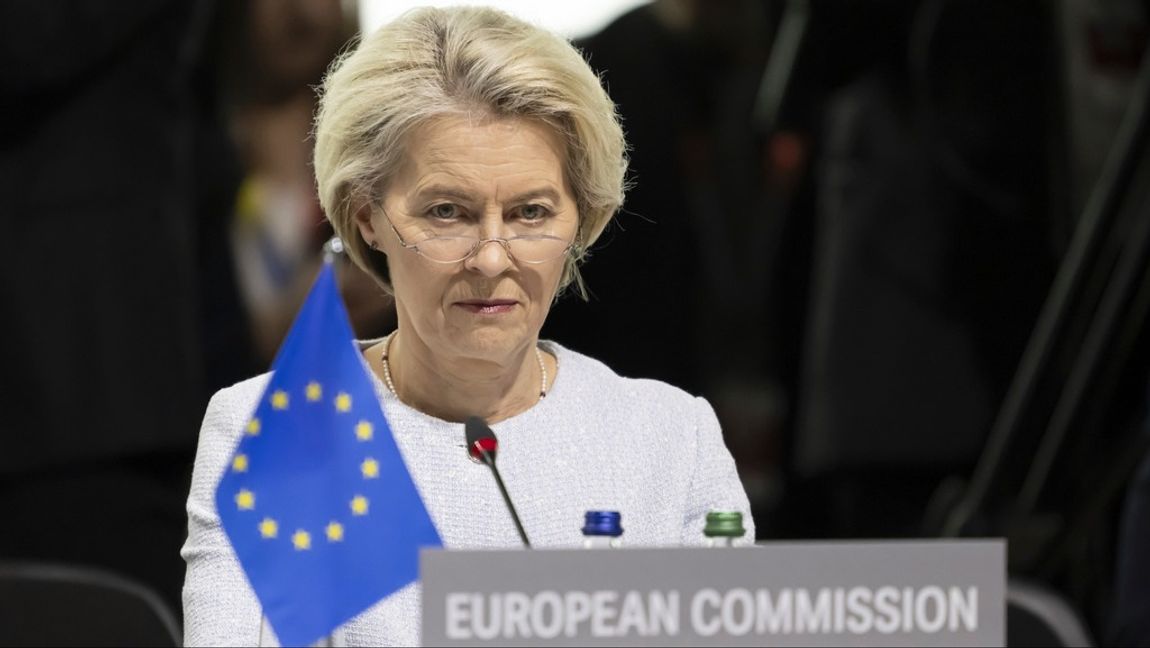 EU-kommissionens ordförande Ursula von der Leyen under helgens Ukraina-fredsmöte i Schweiz. Arkivbild. Foto: ALESSANDRO DELLA VALLE/AP/TT