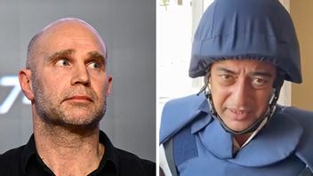 Sami Abu Salem, till höger, har skrivit för den palestinska myndighetens propagandakanal WAFA samt tidigare medverkat på sajten Electronic Intifada. Till vänster Ekotchefen Klas Wolf-Watz. Foto: TT/Youtube