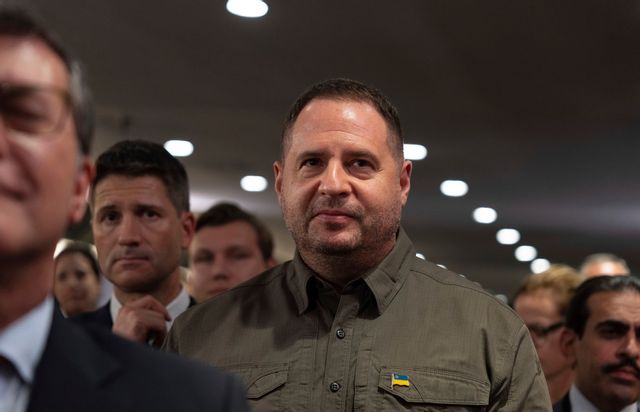 Andrij Jermak på resande fot, här i Montreal i Kanada den 30 oktober förra året. Foto: Christinne Muschi/The Canadian Press via AP/TT