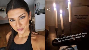 Rebecka Fallenkvists Instagram-inlägg om förintelseoffret Anne Frank. Foto: Faksimil Twitter/Instagram