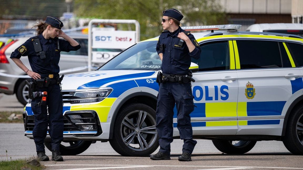 Polis på plats i Helsingborg. Foto: Johan Nilsson/TT