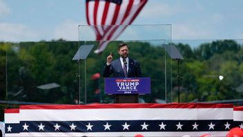 J D Vance talar på valmöte i går Foto: Julia Nikhinson/AP/TT