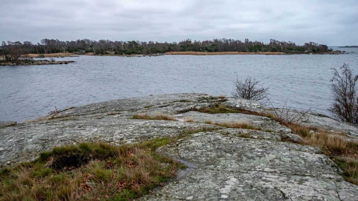 Ön Varö i Karlskrona skärgård, sedd från Skillingenäs. Här hittades kvarlevorna efter den 57-årige man som mördades i sitt hem i somras. Arkivbild. Foto: Johan Nilsson/TT.