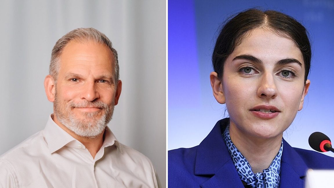 Daniel Färm och Romina Pourmokhtari. Foto: Skärmdump/Facebook, European Union