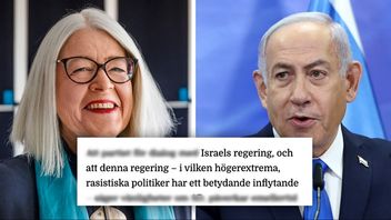 SKMA går till attack mot Israels regering. Till vänster SKMA-ordföranden Ulrika Knutson, till höger Israels premiärminister Benjamin Netanyahu. Foto: TT/AP