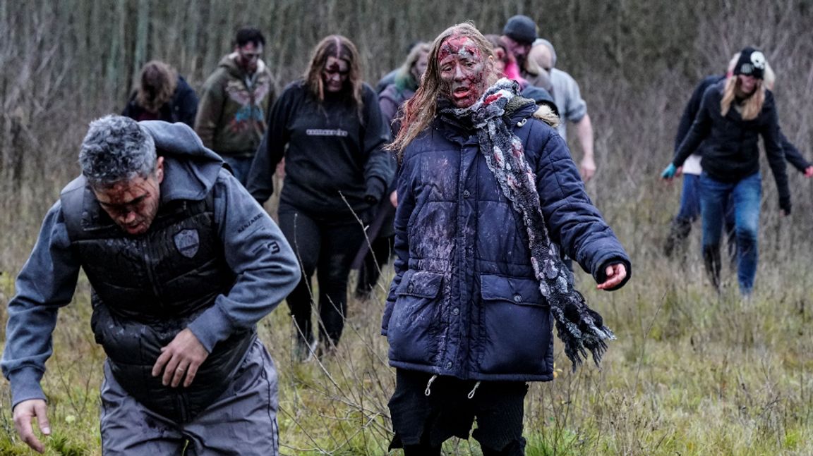 Zombier vid en filminspelning i Skåne, 2018. Foto: Johan Nilsson/TT.