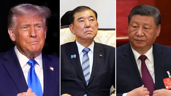Japans premiärminister Shigeru Ishiba (mitten) tvingas navigera mellan USA president Donald Trump (vänster) och Kinas president Xi Jinping (höger) i en allt mer komplex handelspolitisk situation. Foto: Manuel Balce Ceneta/Luong Thai Linh/Ng Han Guan/AP/TT