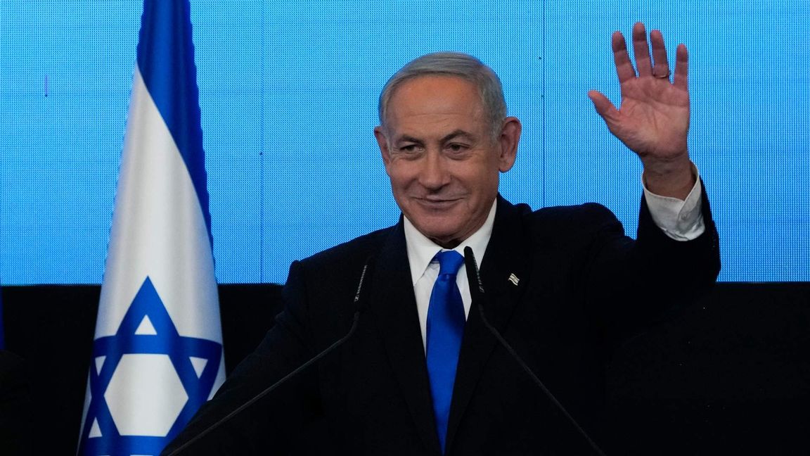 Benjamin Netanyahu efter valdagen. Foto: Maya Alleruzzo/AP/TT 