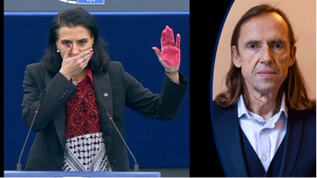 Sabir Al-Sahlani i EU-parlamentet. Skärmavbild från Facebook.