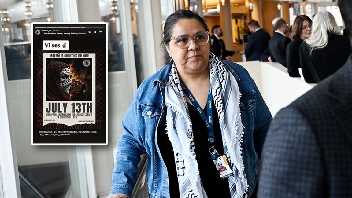 Lorena Delgado Varas (V) kritiseras efter ett nytt inlägg i sociala medier. Foto: Pontus Lundahl/TT/Faksimil Instagram