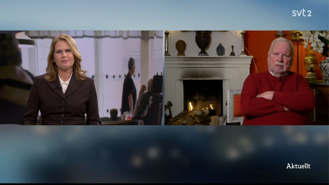 Nike Nylander och Leif Mannerström. Foto: Skärmdump SVT Play