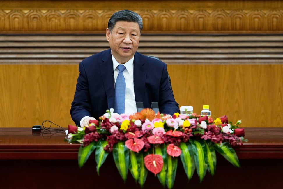 Kinas ledare Xi Jinping. Landet inför 34 procent i tull på amerikanska varor. Foto: Ng Han Guan/AP/TT