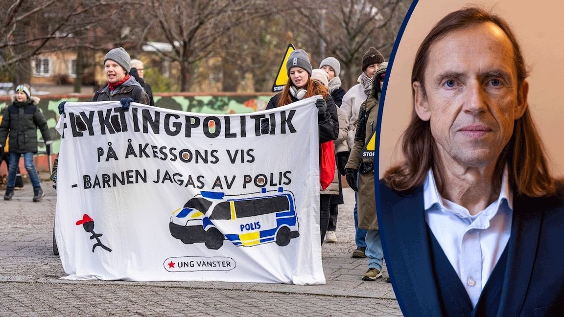 Vid Liberalernas landsmöte i november förra året uppvaktades partiet av demonstranter från Vänsterpartiets kommunistiska ungdomsförbund, Ung vänster. Foto: Carolina Byrmo/TT