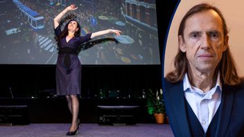 Märta Stenevi i danstagen på Miljöpartiets kongress i november. Foto: Christine Olsson/TT