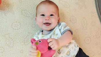 Enligt Hamas arresterades Kfir. Han var då 9 månader gammal. Hur ett barn som älskar sin tygelefant kan uppfattas som en fiende som ska plågas och sen dödas går inte att förstå. Foto: AP/TT