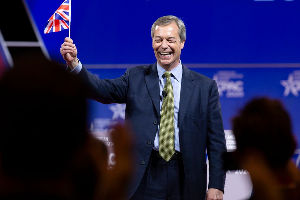 Nigel Farage vid CPAC, en årlig konferens för konservativa i USA, i februari 2020. Foto: Jose Luis Magana/AP/TT.