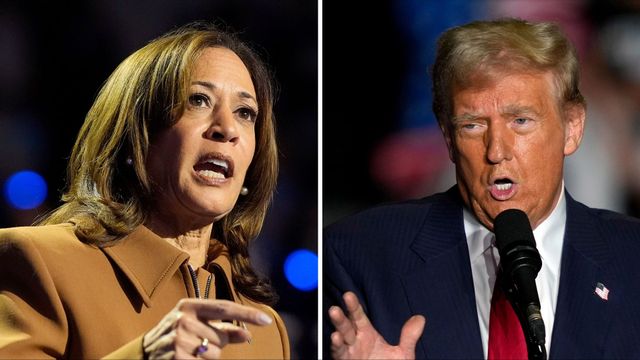 Med endast ett dygn kvar till valnatten står slaget om Vita huset mellan Kamala Harris och Donald Trump. Foto: AP
