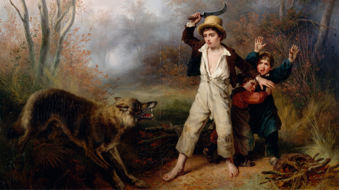 Vargar är gulligare på avstånd. Foto: François Grenier de Saint-Martin, Public Domain, via Wikimedia Commons