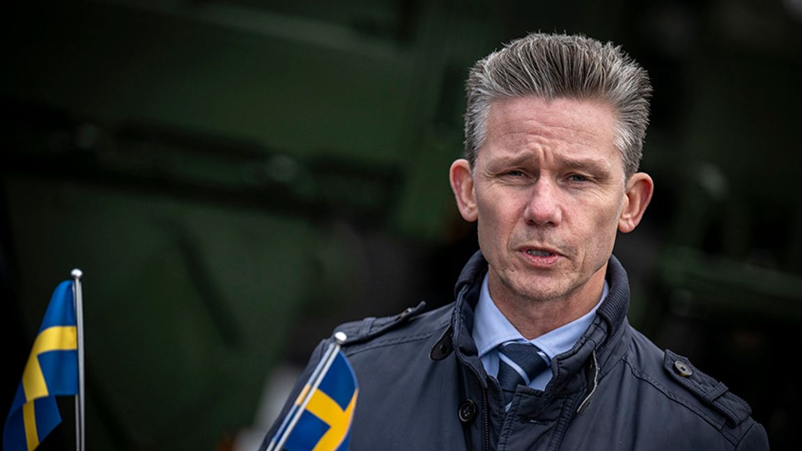 Försvarsminister Pål Jonson (M). Foto: Johan Nilsson/TT