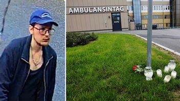 Liam Hast, 26, samt blommor och ljus utanför ambulansstationen i Hudiksvall, dagen efter mordet i Harmånger i Nordanstigs kommun den 20 september. Foto: Polisen/Mats Andersson/TT