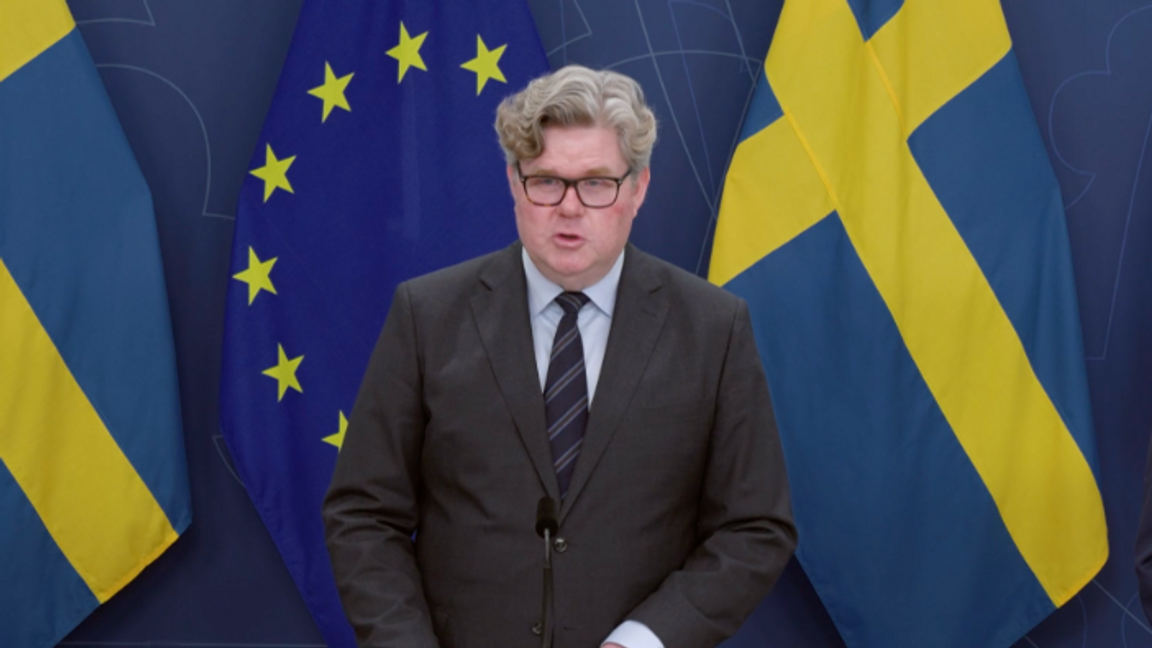 Justitieminister Gunnar Strömmer (M). Foto: Skärmavbild/Regeringskansliet