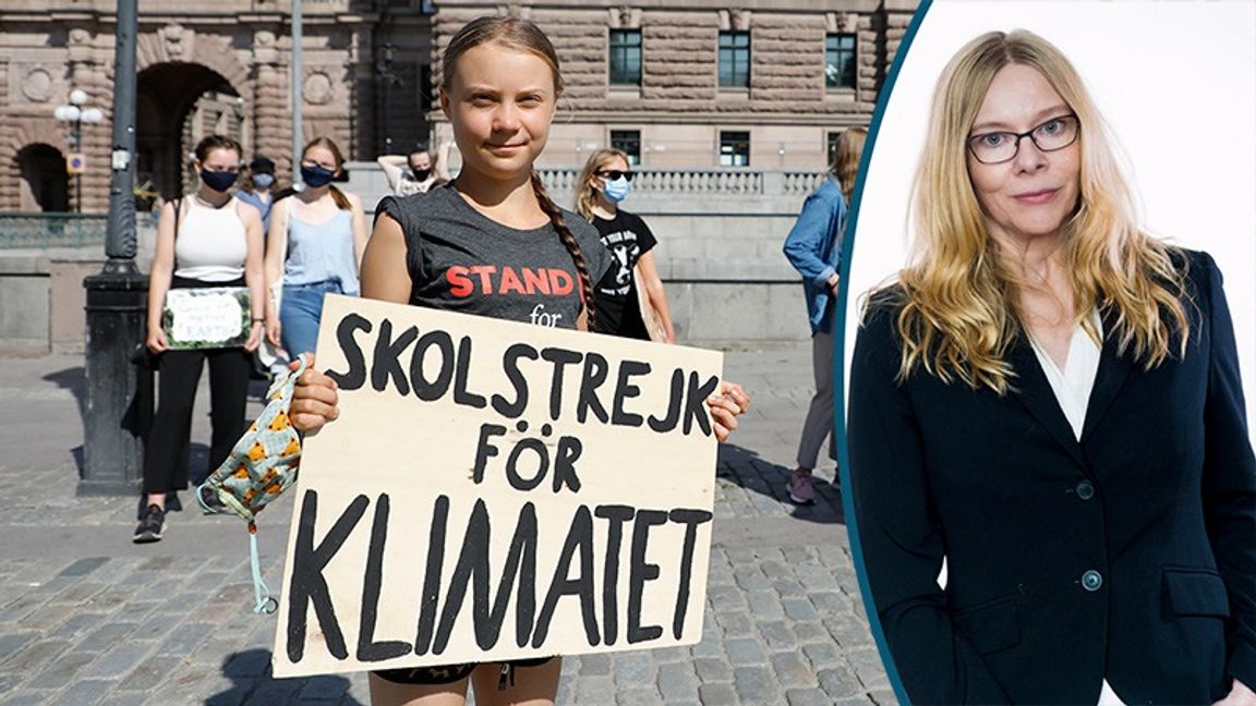 Greta Thunberg klimatstrejkar utanför Riksdagshuset. Men hur står det egentligen till med klimatet? Foto: Christine Olsson/TT / Karl Gabor