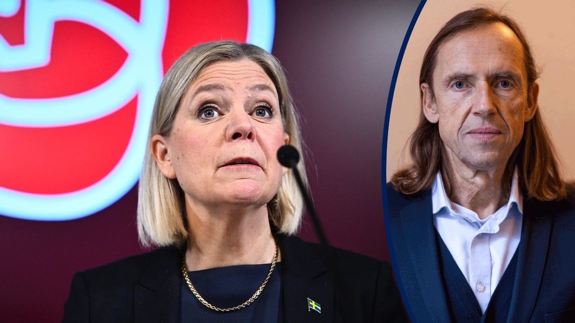 “Vi älskar Sverige”, försäkrade Magdalena Andersson (S) när hon på torsdagen presenterade partiets valplattform. Foto: Fredrik Sandberg/TT