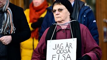 Från demonstrationen mot övergreppen i Uppsala. Bild: Magnus Lejhall / TT