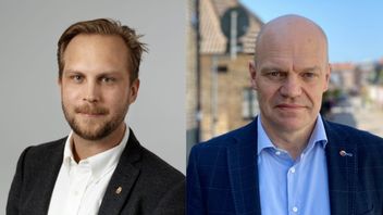 Rasmus Törnblom (M) och Anders Almgren (S) höll en presskonferens under tisdagsförmiddagen. Foto: Sebastian Jaktling/Skärmdump Linkedin