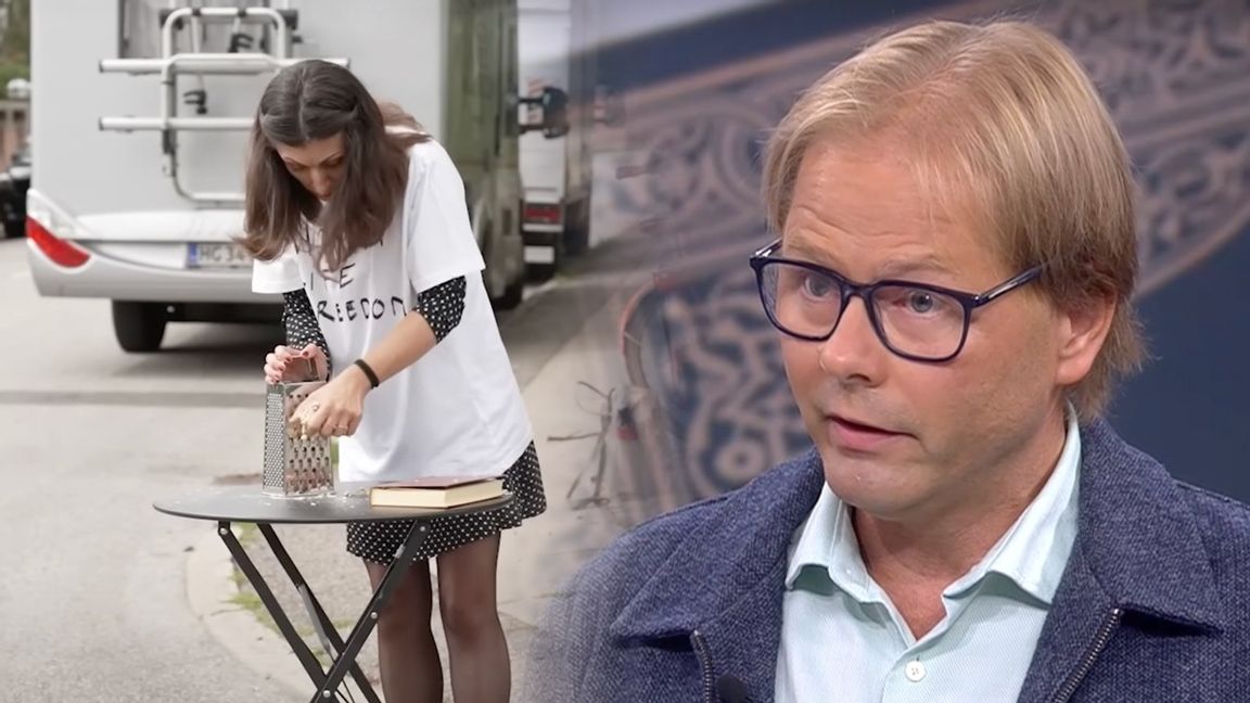 Anders Lindberg ger tummen upp för det danska förslaget. Foto: Youtube/SVT