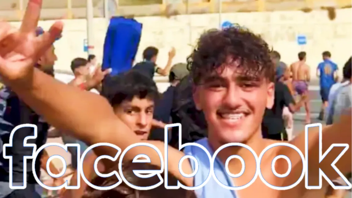 Massövergången till Ceuta koordinerades på Facebook. Foto: Skärmdump X