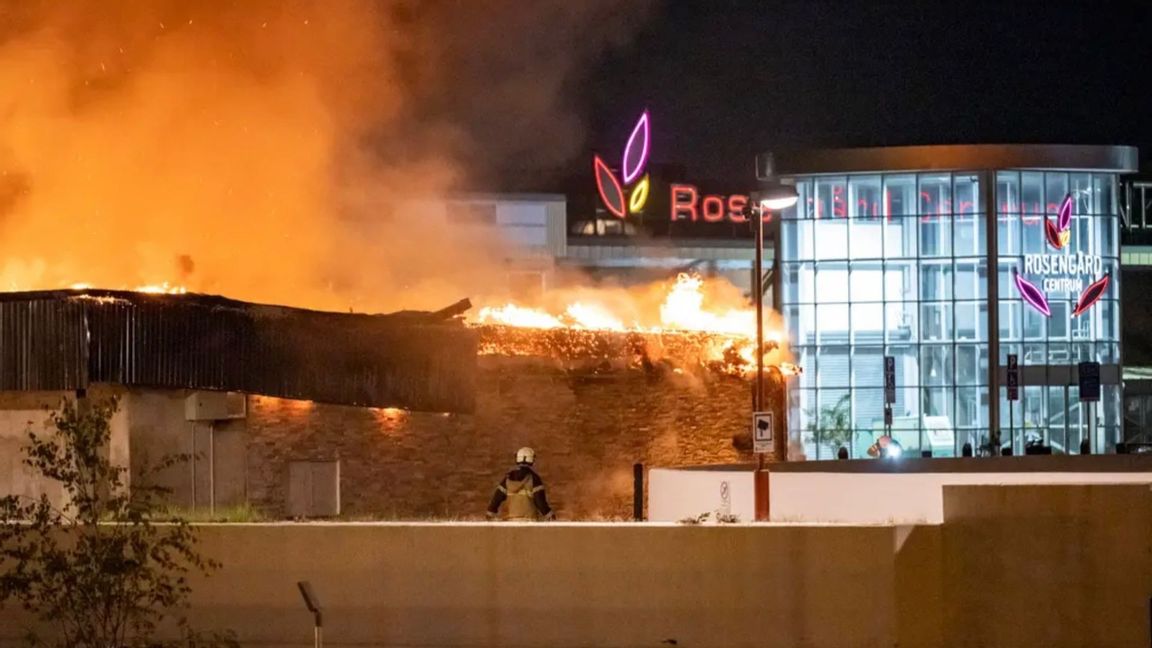 En restaurang i Rosengård, Malmö, brann i fredags Foto: Johan Nilsson/TT