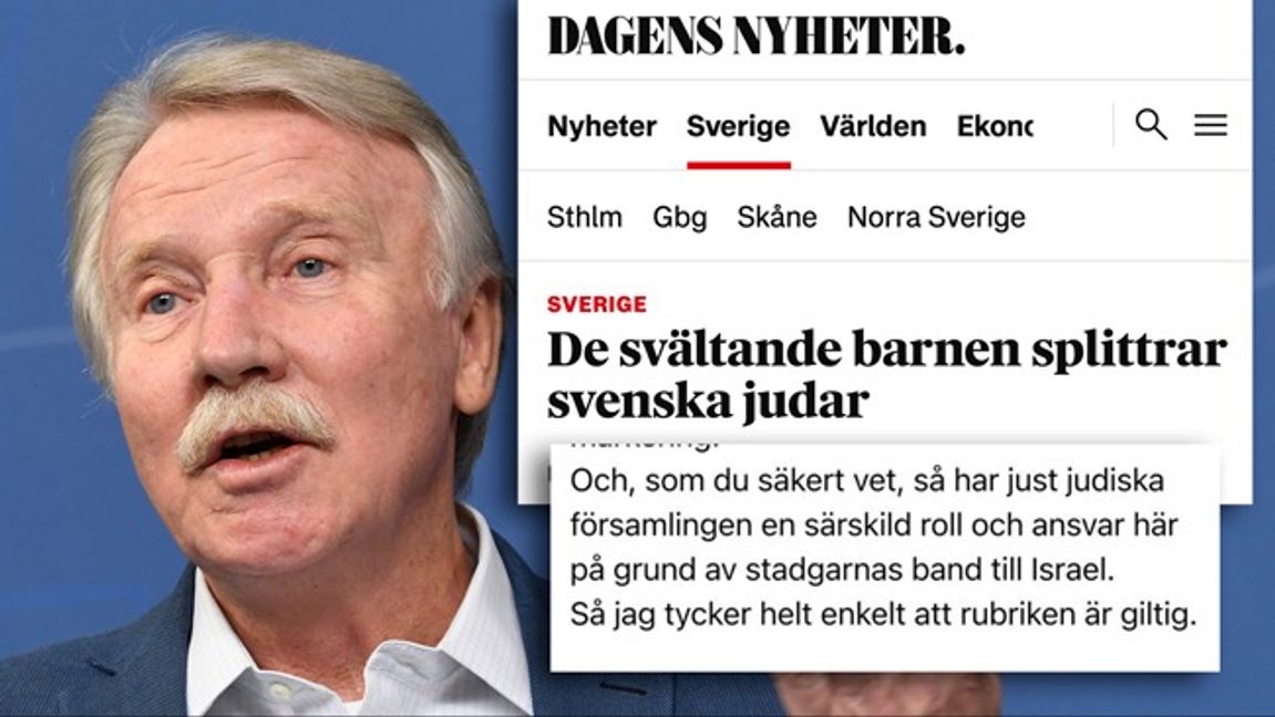 Ilmar Reepalu (S) kritiserades av DN för att avkräva ansvar från svenska judar om Israel. Nu gör DN samma sak själva. Foto: Jonas Ekströmer/TT/Faksimil DN