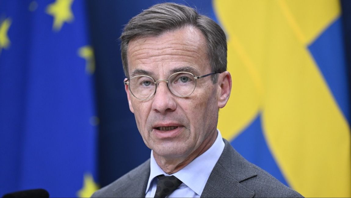 Statsminister Ulf Kristersson (M) välkomnar debatten om kronan eller euron, men har inga planer på att tillsätta någon euroutredning. Arkivbild. Foto: Jessica Gow/TT