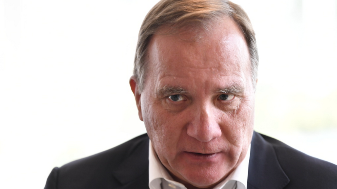 Stefan Löfven när han i går meddelade sin avgång. Foto: Henrik Montgomery/TT