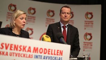 Finansminister Magdalena Andersson och inrikesminister Anders Ygeman under S-kongressen 2017. Bild: Adam Ihse/TT 