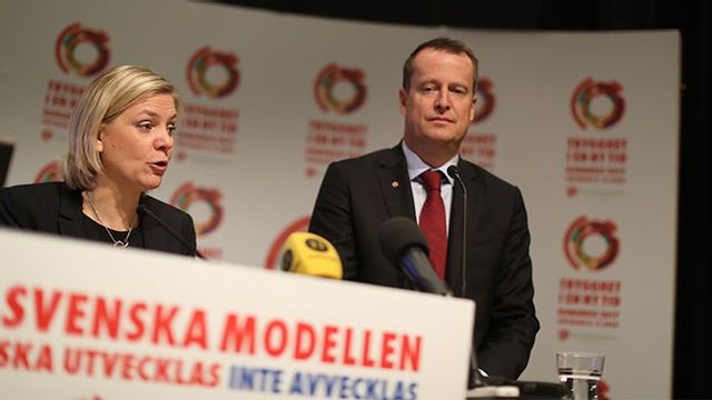 Finansminister Magdalena Andersson och inrikesminister Anders Ygeman under S-kongressen 2017. Bild: Adam Ihse/TT