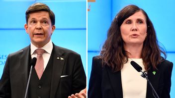 Talmannen Andreas Norlén riktade kritik mot Miljöpartiet och dess språkrör Märta Stenevi på torsdagen. Foto: Pontus Lundahl och Jessica Gow/TT