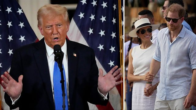 – Hon är förfärlig, säger Donald Trump om prins Harrys fru Meghan Markle. Foto: Ben Curtis/Ivan Valencia/AP/TT